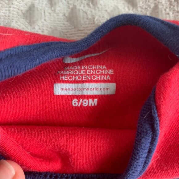 Red Nike onesie 6-9 months Legendary Status - Picture 2 of 2